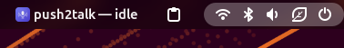 push2talk system tray icon on Ubuntu showing idle status